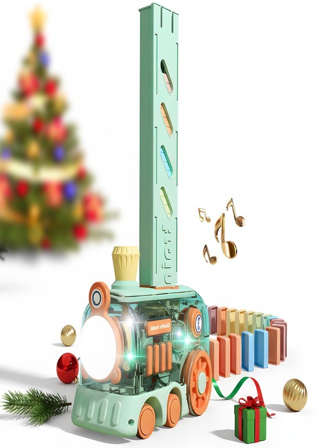 ROHSCE Domino Train Toy, 80 PCS Kids Games Automatic Dominos Set, STEM Montessori Toys for 3 Year Old, Colorful Lights & Music Creative Gifts for Boys Girls Autistic Age 3 4 5 6+ - Image 1